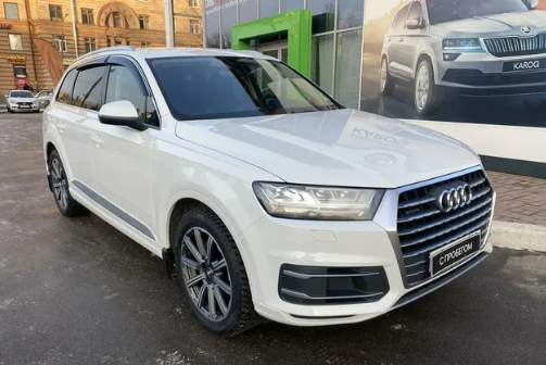 Дефлекторы окон (ветровики) Audi Q7 5d 2015 ХРОМ.МОЛДИНГ (Ауди Ку7) Кобра Тюнинг