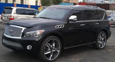 Дефлектор капота (мухобойка) Infiniti QX56 2010-2013 SIM