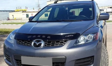 Дефлектор капота (мухобойка) Mazda CX-7 с 2006 г.в. (Мазда СХ7) Вип Тюнинг